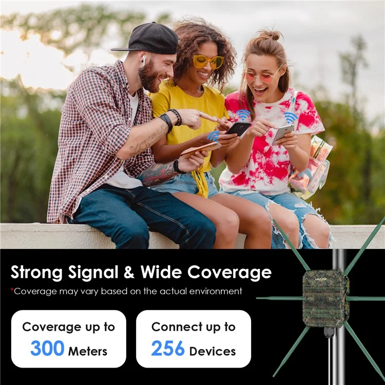 WAVLINK WN588HX3 Dual Band WiFi Repeater AX3000 PoE Outdoor WiFi Extender with 6 Antennas - EU Plug