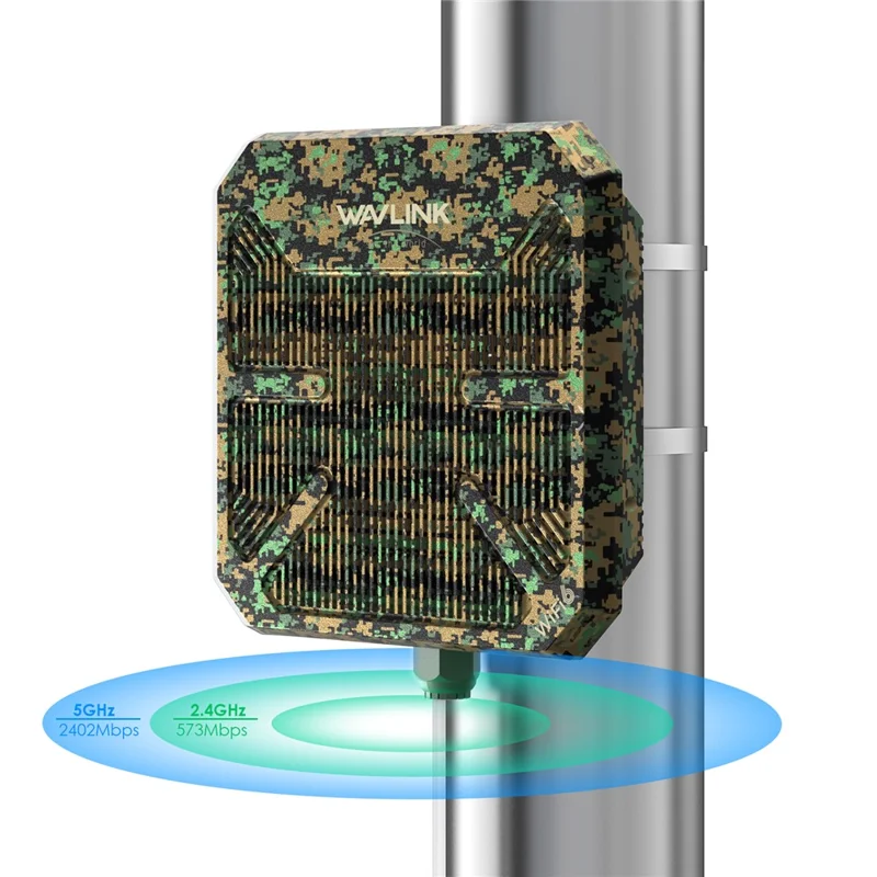 WAVLINK WN573HP3 Outdoor WiFi 6 Extender AX3000 Dual Band Repeater Built-in 12dBi Directional Antenna - EU Plug