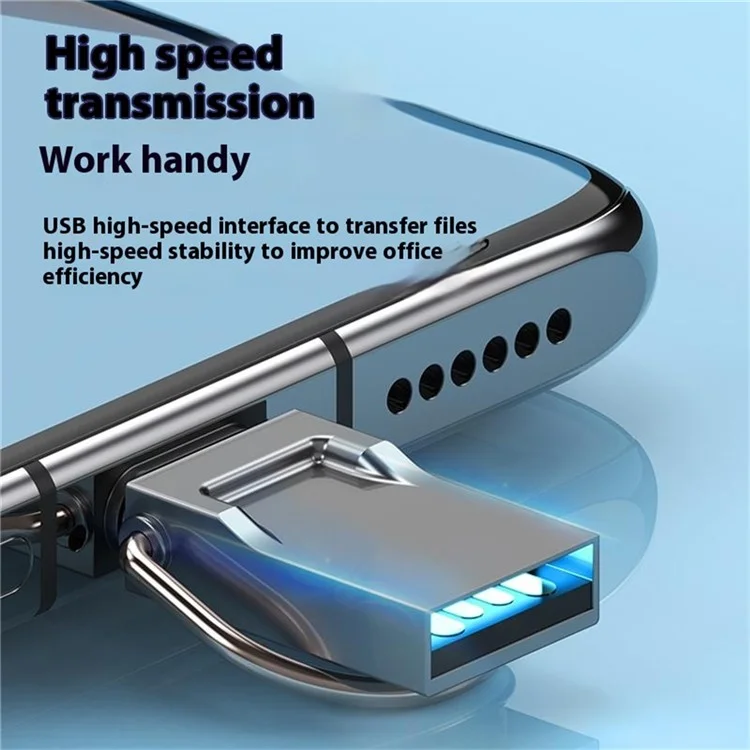 64GB Unidad flash de metal 2 en 1 Tipo-C/USB para tableta, teléfono y computadora con anillo - Oxidado
