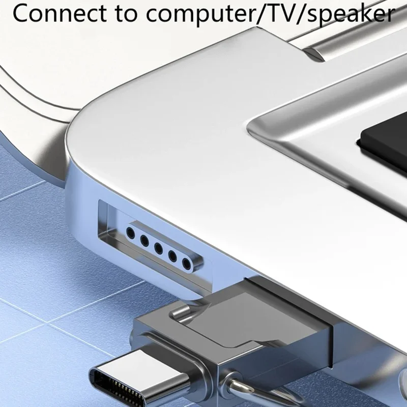 128GB Type-C / USB 2 in 1 Metal Flash Drive Tablet Phone Computer Storage U-Disk with Ring - Tarnish