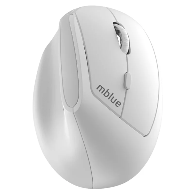 MBLUE M206PRO 2.4G Wireless Mouse 5 DPI Adjustable 6 Buttons Ergonomic Vertical Mouse - White