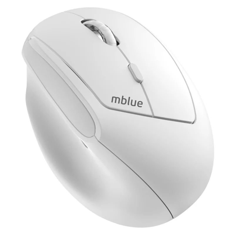 MBLUE M206PRO 2.4G Wireless Mouse 5 DPI Adjustable 6 Buttons Ergonomic Vertical Mouse - White