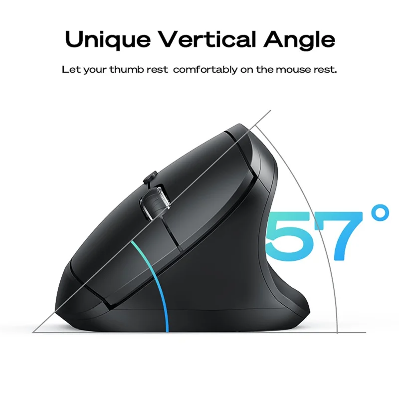 MBLUE M206PRO 2.4G Wireless Mouse 5 DPI Adjustable 6 Buttons Ergonomic Vertical Mouse - White