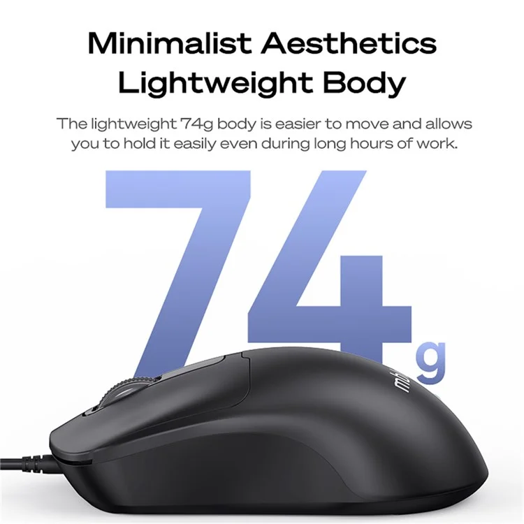 MBLUE M204 Ergonomic USB Wired Mouse 1200 DPI 3 Buttons Mouse for Laptop and PC - White