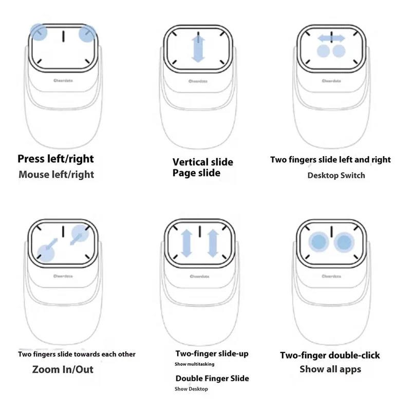 CHEERDOTS CHP04 Air Mouse Presentation Remote Laser Pointer Voice Recording 3 in 1 Wireless Mouse - Silver
