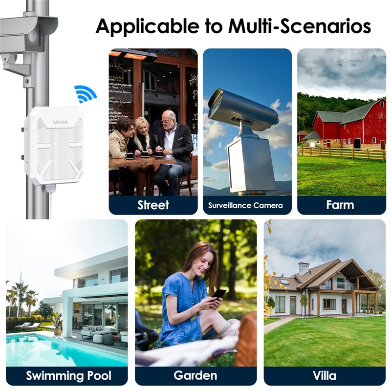 WAVLINK WN573HP3 Dual Band WiFi 6 Outdoor Access Point AX3000 WiFi Repeater Wireless Extender - AU Plug