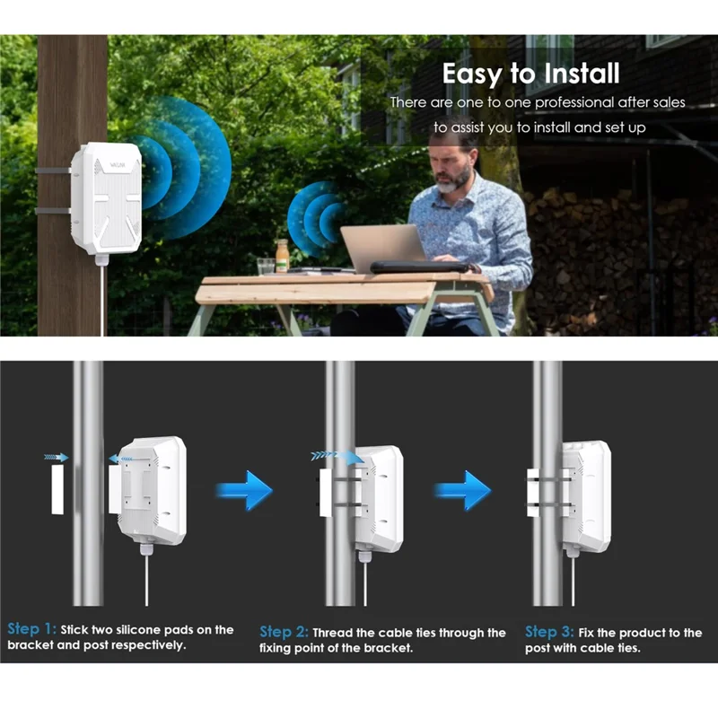 WAVLINK WN573HP3 Dual Band WiFi 6 Outdoor Access Point AX3000 WiFi Repeater Wireless Extender - AU Plug
