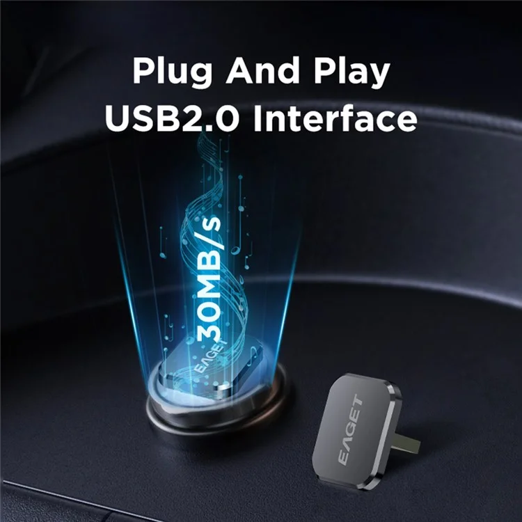 EAGET U8A 16GB Car U Disk Ultra Mini USB 2.0 Flash Disk Zinc Alloy High Speed Data Transfer Thumb Drive