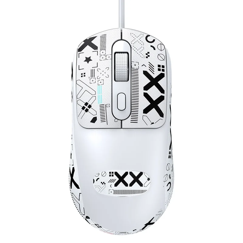 T-WOLF G580 Wired Mouse with Anti-Slip Sticker Ergonomic Design Office Mouse Support 1000-1600 DPI - White