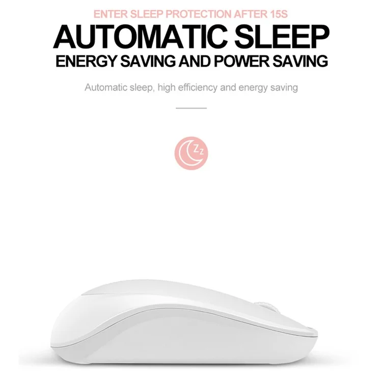T-WOLF Q18 Wireless Mouse Ergonomic Design 2.4G Connectivity Auto Sleep for Office / Home Use - Pink