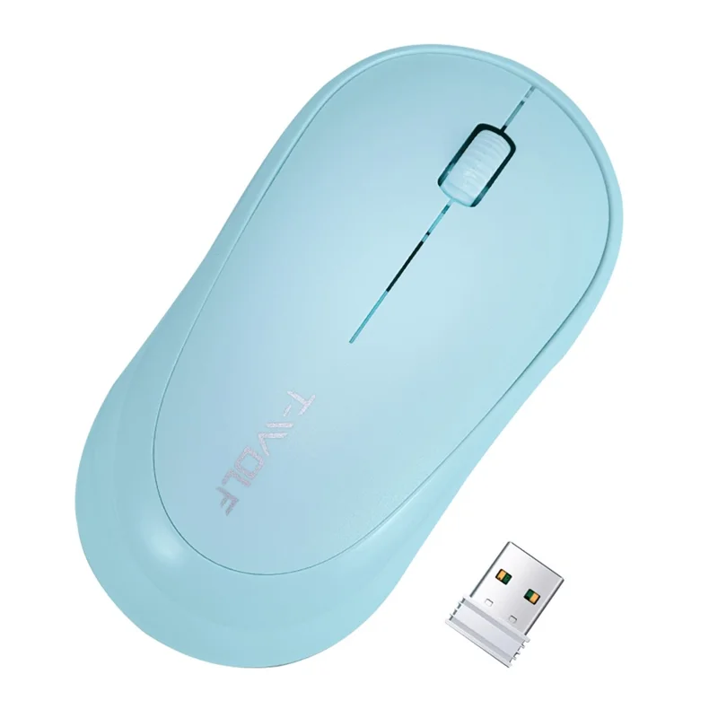 T-WOLF Q18 Wireless Mouse Ergonomic Design 2.4G Connectivity Auto Sleep for Office / Home Use - Blue
