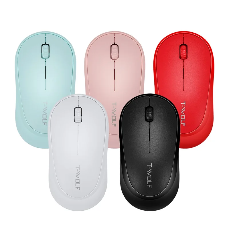 T-WOLF Q18 Wireless Mouse Ergonomic Design 2.4G Connectivity Auto Sleep for Office / Home Use - Blue