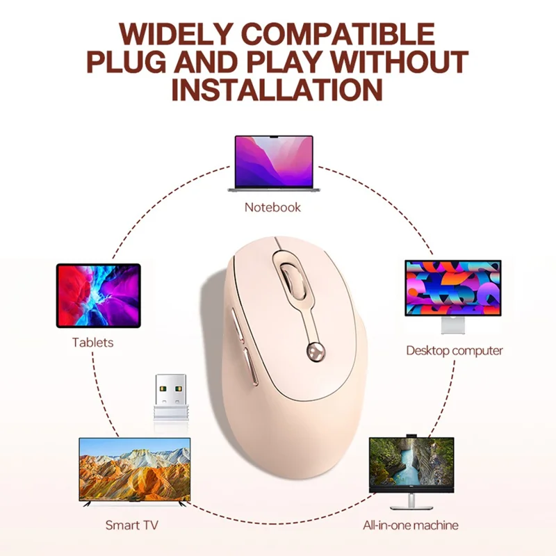 T-WOLF Q7 2.4G Wireless Mouse 3-Level DPI Adjustable Optical Sensor 6 Buttons for Home / Office Use