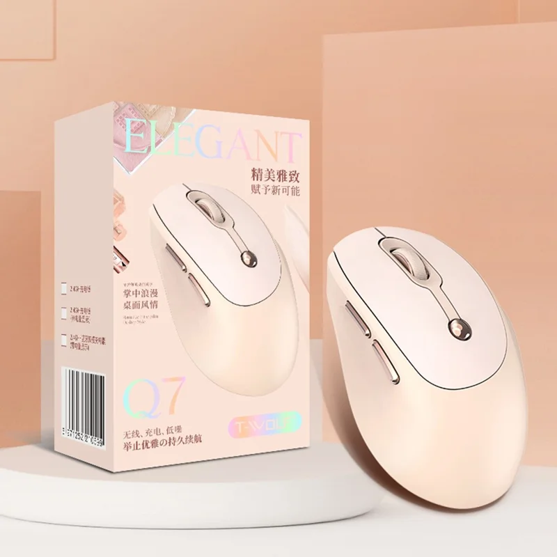 T-WOLF Q7 2.4G Wireless Mouse 3-Level DPI Adjustable Optical Sensor 6 Buttons for Home / Office Use