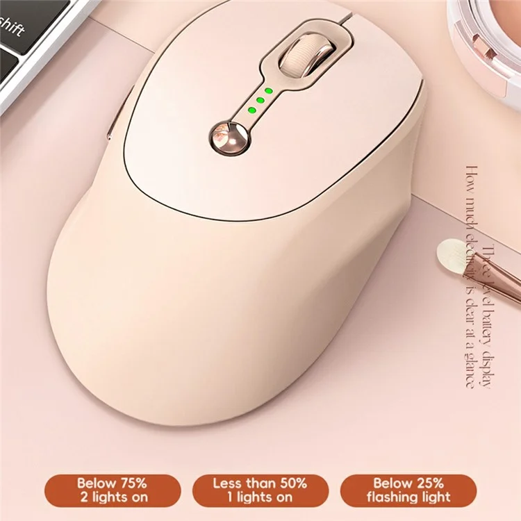 T-WOLF Q7 6 Boutons Souris sans fil 2.4G 800 / 1200 / 1600 DPI Souris ergonomique avec indicateur de batterie