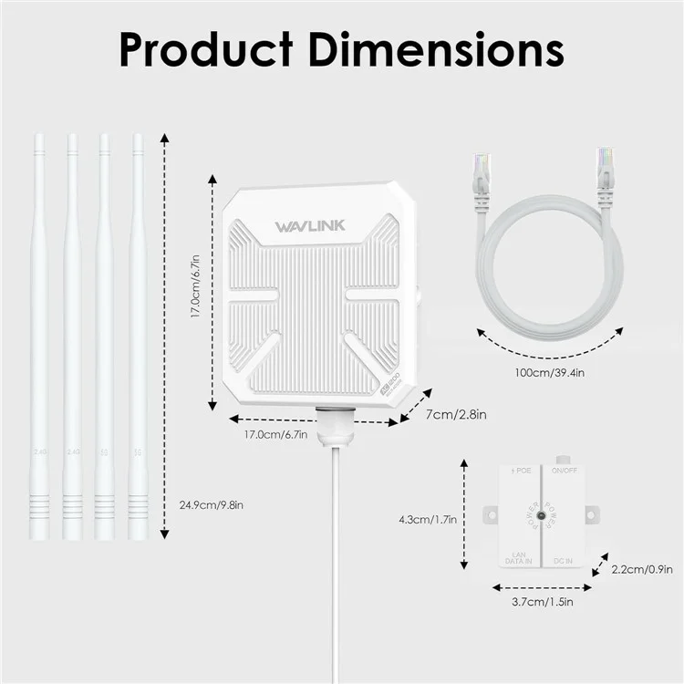 WAVLINK WN588HA2 AC1200 2.4GHz / 5GHz Dual Band WiFi Extender AP / Repeater / Mesh Mode WiFi Signal Booster - UK Plug