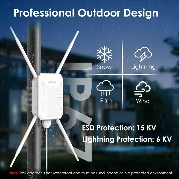 WAVLINK WN588HA2 AC1200 2.4GHz / 5GHz Dual Band WiFi Extender AP / Repeater / Mesh Mode WiFi Signal Booster - UK Plug