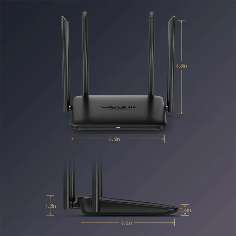 WAVLINK WN530HG4  AC1200 Dual Band 2.4GHz 5GHz WiFi Router Home Gigabit Ethernet MU-MIMO Router - US Plug