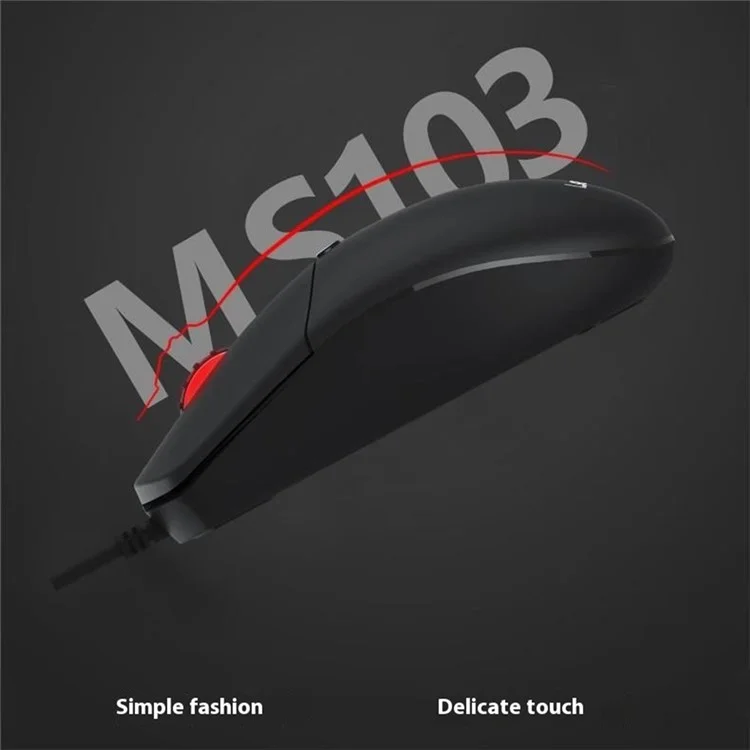 LECOO MS103 USB Wired Mouse for Notebook / Desktop Computer Plug and Play 3 Buttons 1000 DPI Mice