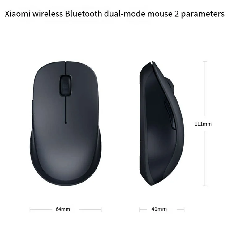 XIAOMI XMSMSB01YM Ergonomic Wireless Bluetooth-Compatible Dual Mode Mouse for Windows / Mac (Chinese Version) - Black