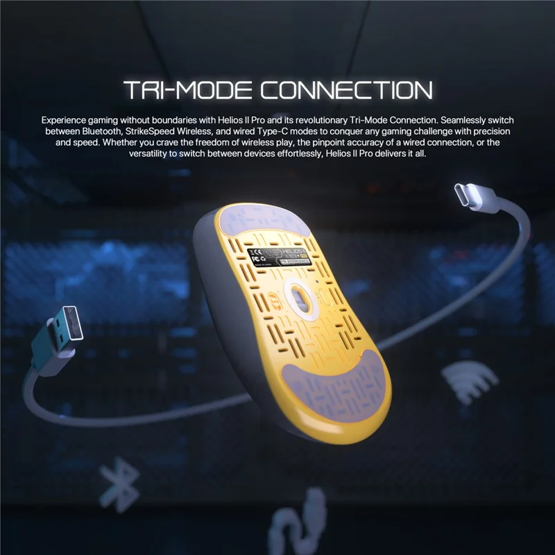 TEEVO Helios II Pro XD3V3 NORDIC-4K Wireless Mouse 26000 DPI 4K Polling Rate Optical Switch Computer Mouse - Black