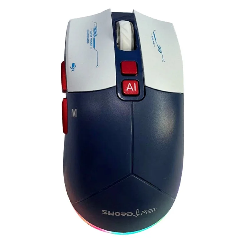 Souris SWORD PIRIT XG705Pro - Traducteur de plus de 100 langues, Contrôle vocal IA, Compatible Bluetooth pour Saisie, Écriture, PPT et Dessin - Blanc+Bleu
