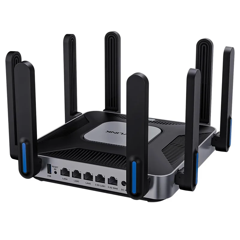 WAVLINK WN592AX6 AX6000 Dual Band WiFi 6 Router 2.5G Multi Gig Port Quad Core CPU for Home / Office - UK Plug