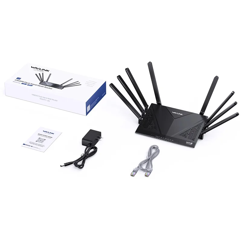 Roteador WAVLINK WN536AX6 AX6000 WiFi 6 de Alta Velocidade, Banda Dupla, MESH AP Repetidor para Jogos - Plugue dos EUA
