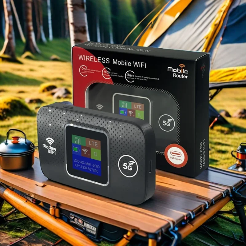 M9S-E Versione Europea Router Mobile 4G Portatile con Schermo a Colori, WiFi Tascabile che Supporta 10 Dispositivi - Nero