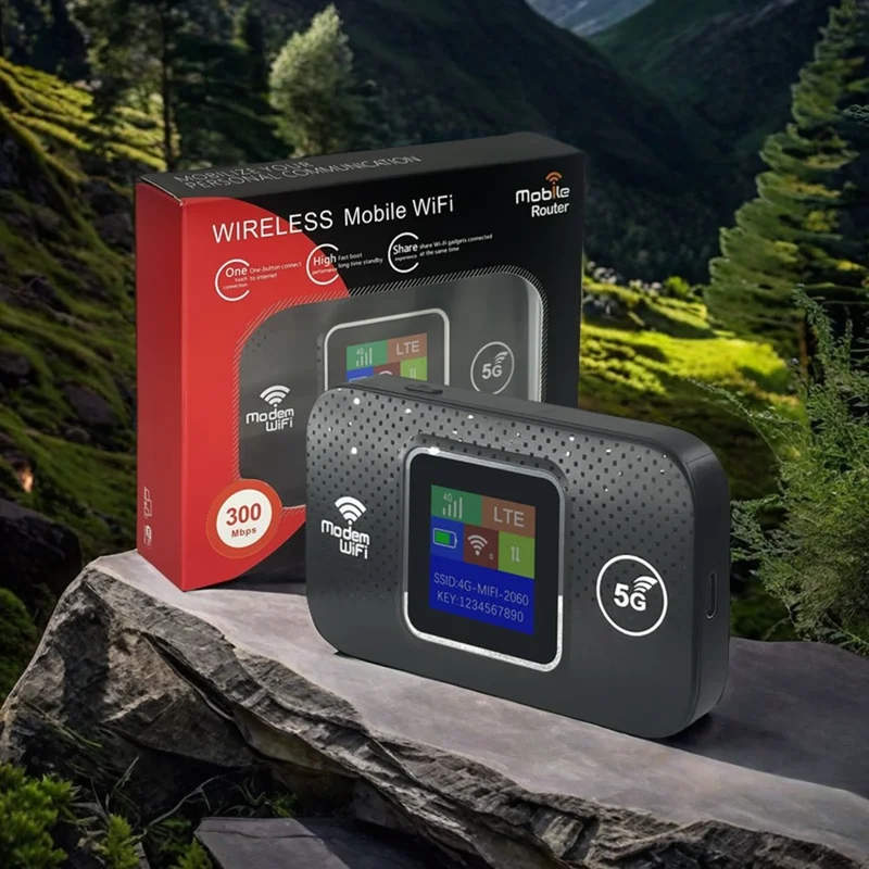 M9S-E Versione Europea Router Mobile 4G Portatile con Schermo a Colori, WiFi Tascabile che Supporta 10 Dispositivi - Nero