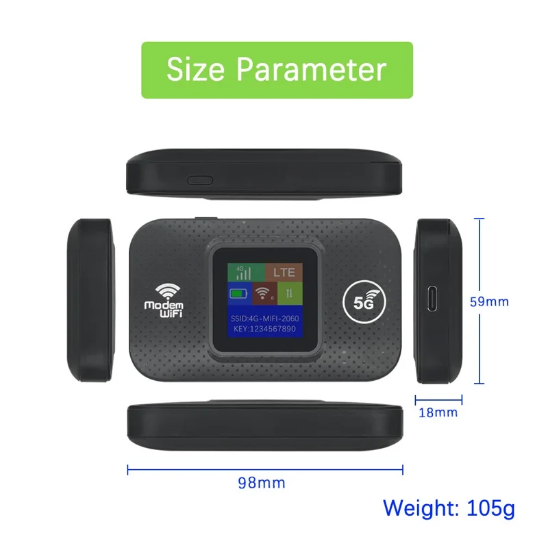 M9S-E Versione Europea Router Mobile 4G Portatile con Schermo a Colori, WiFi Tascabile che Supporta 10 Dispositivi - Nero