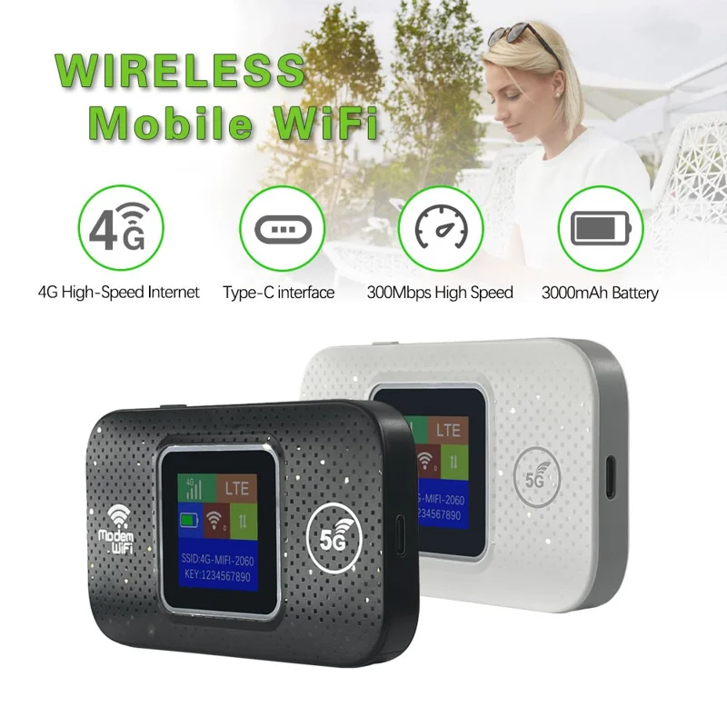 M9S-E Versione Europea Router Mobile 4G Portatile con Schermo a Colori, WiFi Tascabile che Supporta 10 Dispositivi - Nero
