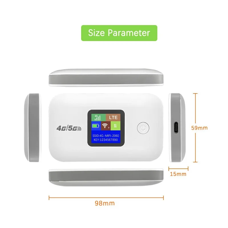 A8-E Eurasian Version Portable 4G LTE Pocket WiFi Router Wireless Network Hotspot Mobile Broadband Device - White