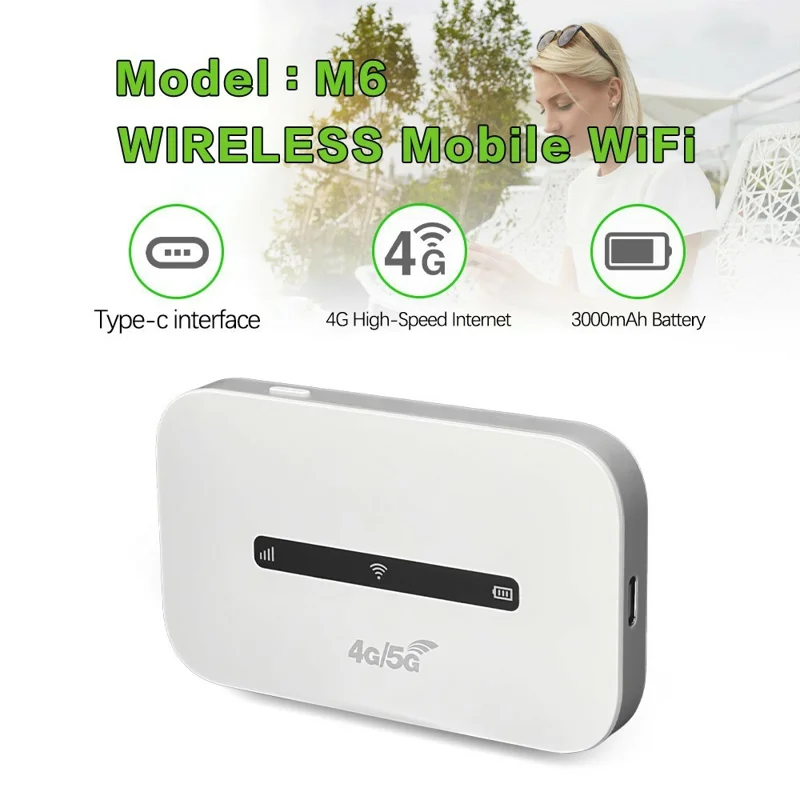 M6-E Eurasian Version Portable 4G LTE Mobile WiFi Router Car Travel Outdoor WiFi Hotspot Device