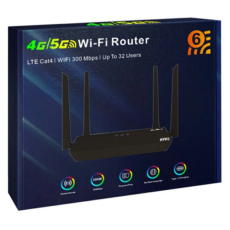 Router CP108 WIFI 5G LTE 4G, urządzenie do udostępniania internetu 300 Mbps, bezprzewodowy hotspot do domu i biura - biały / wtyk amerykański