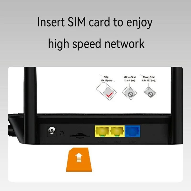 320M-E Eurasian Version CPE 3 Port Router SIM Card 4G LTE Wireless Network WiFi Home Office Router - US Plug