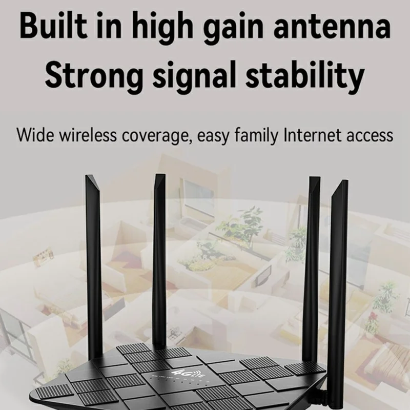 320M-E Eurasian Version CPE 3 Port Router SIM Card 4G LTE Wireless Network WiFi Home Office Router - US Plug