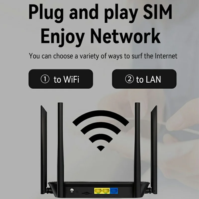 320M-E Eurasian Version CPE 3 Port Router SIM Card 4G LTE Wireless Network WiFi Home Office Router - US Plug