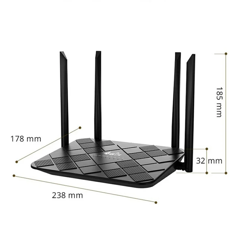 320M-E Eurasian Version CPE 3 Port Router SIM Card 4G LTE Wireless Network WiFi Home Office Router - US Plug