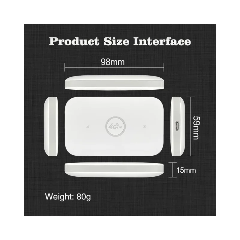 M7 Portable 4G LTE Mobile WiFi Router with SIM Card Slot 150Mbps Travel MiFi Hotspot, Eurasian Version