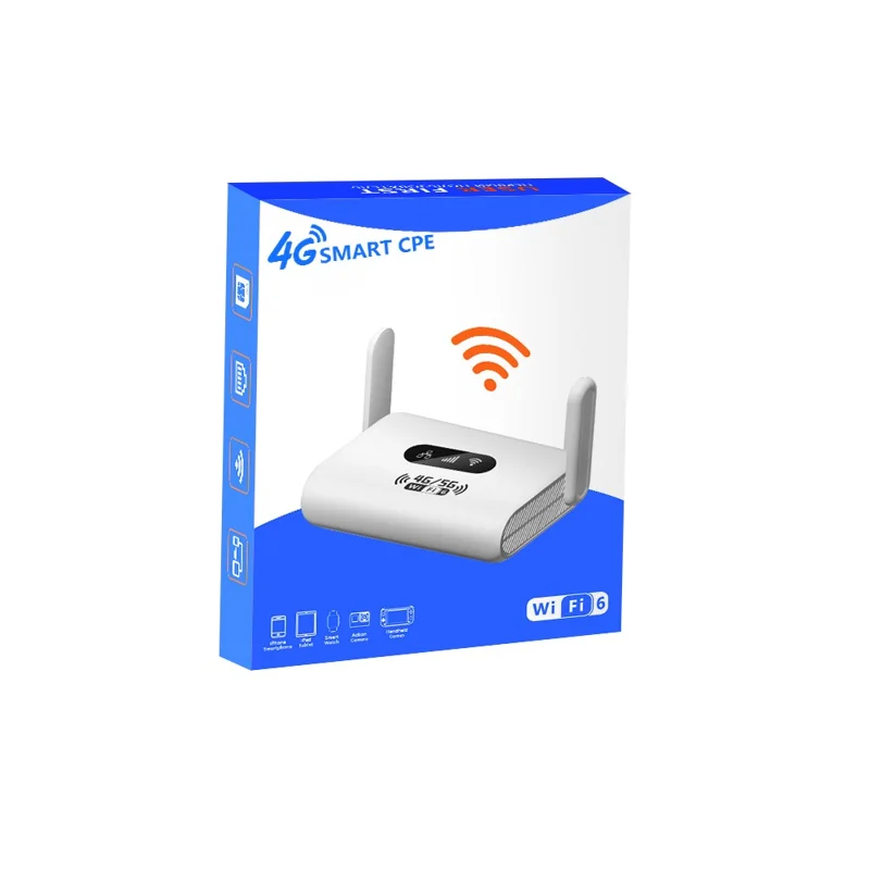 Q30-E 4G LTE Router Foldable Antenna Portable WiFi 6 Hotspot with RJ45 Port and Nano SIM Card Slot, Eurasian Version - US Plug