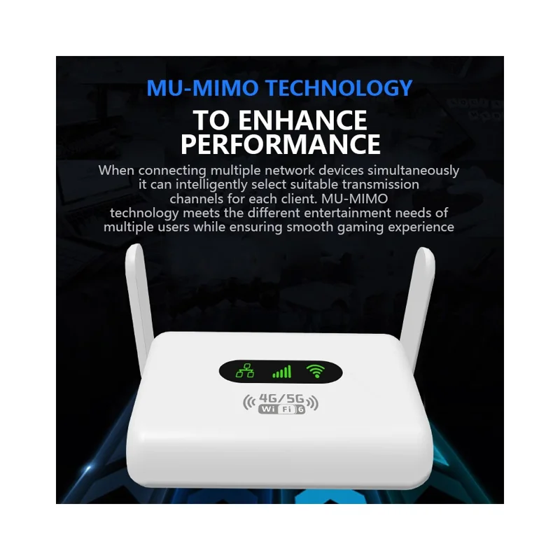 Q30-E 4G LTE Router Foldable Antenna Portable WiFi 6 Hotspot with RJ45 Port and Nano SIM Card Slot, Eurasian Version - US Plug