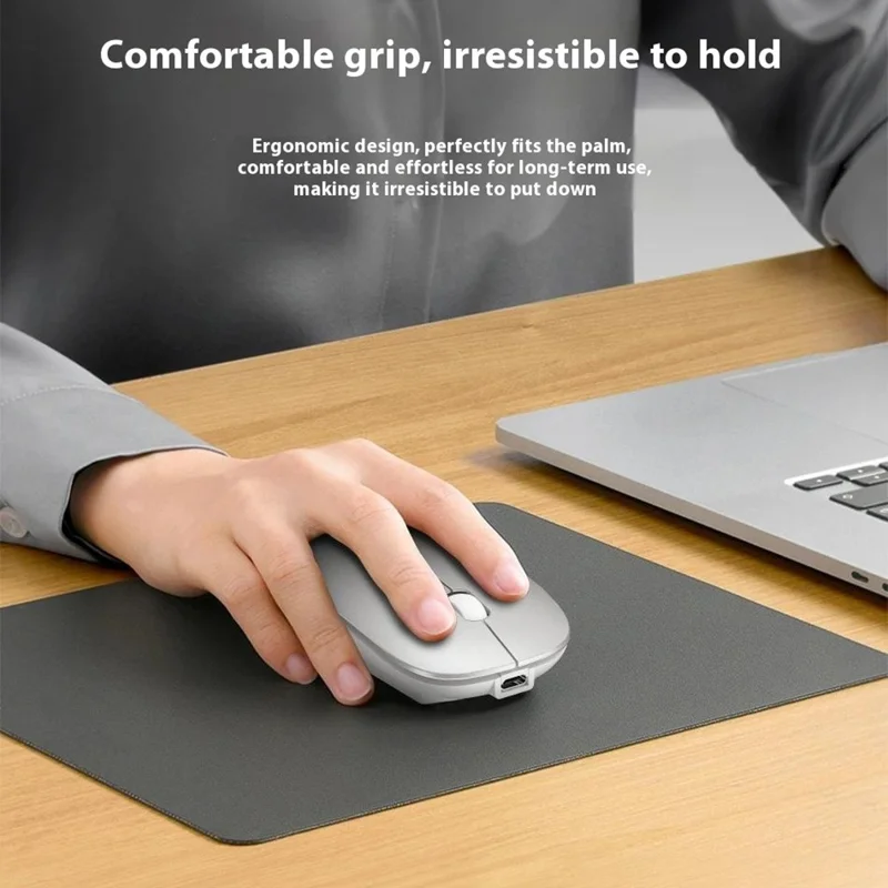 WIWU Magic WM101-C 2.4G + Bluetooth-compatible Dual Mode Wireless Mouse 1000 / 1200 / 1600 DPI Ergonomic Mice - Silver
