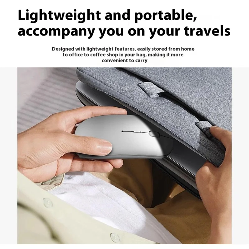 WIWU Magic WM101-C 2.4G + Bluetooth-compatible Dual Mode Wireless Mouse 1000 / 1200 / 1600 DPI Ergonomic Mice - Silver