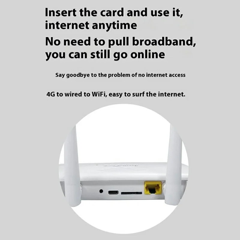 R103-E Eurasian Version Type-C Port LTE WiFi Router Home Office SIM Card Slot 4G Wireless Network Router - EU Plug