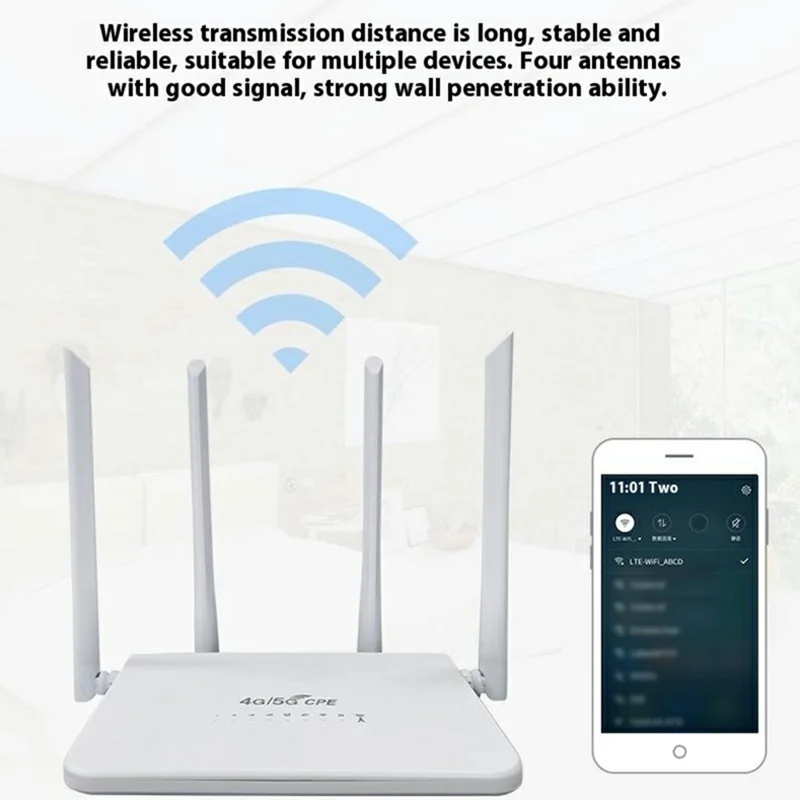 R103-E Eurasian Version Type-C Port LTE WiFi Router Home Office SIM Card Slot 4G Wireless Network Router - EU Plug