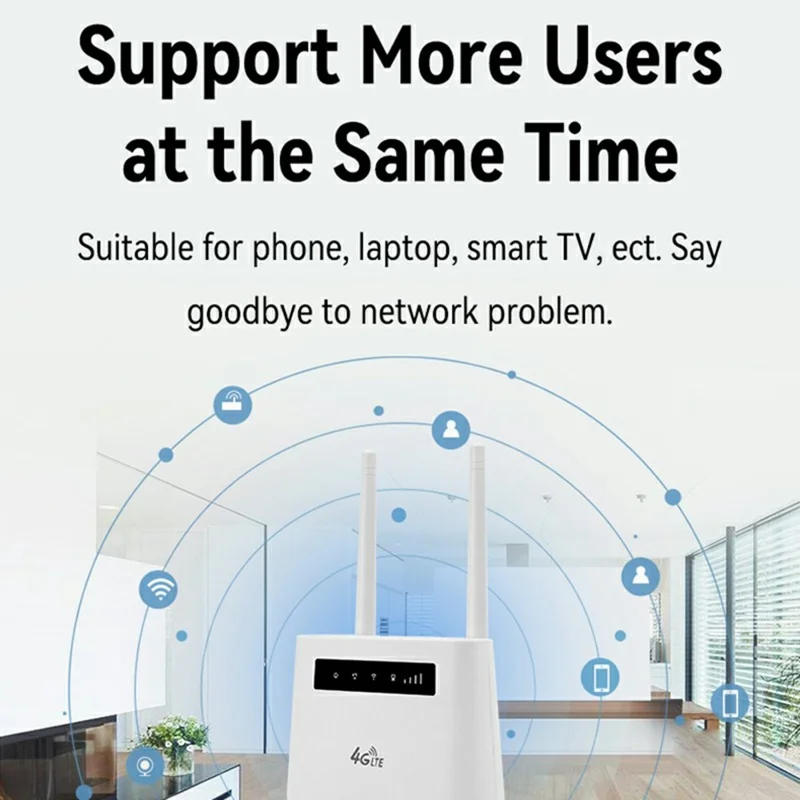 R102 LTE 4G Router with SIM Card Slot Ethernet Port WiFi Sharing 4G CPE 300Mbps Router - EU Plug