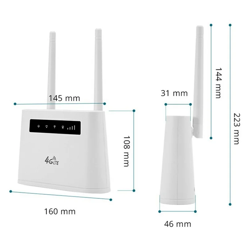 R102 Rechargeable LTE Wireless 4G Router with SIM Slot Ethernet Port WiFi Sharing 4G CPE Router - US Plug