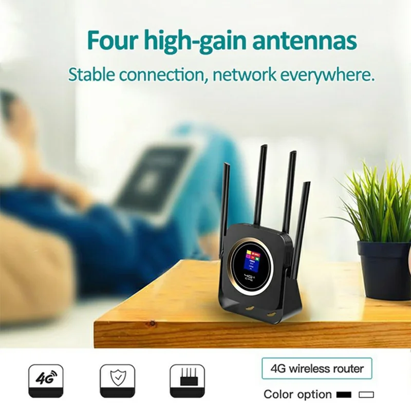 CPF903B Eurasian Version 4G LTE WiFi Router Wireless CPE Single Ethernet Port SIM Card Slot 150Mbps Router - White / US Plug