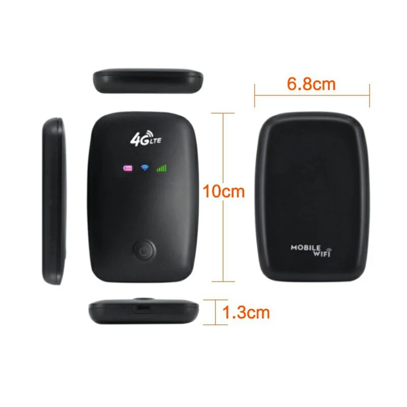 M3-E Eurasian Version Portable SIM Card 4G LTE Wireless Router Car Travel 150Mbps Mobile Hotspot Device - Black